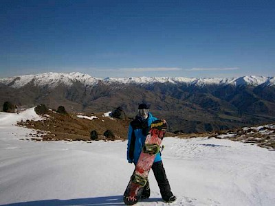 Snowboarder in Neuseeland