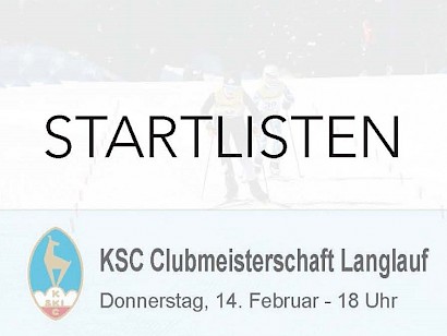 Startlisten - KSC Clubmeisterschaften Langlauf 2019