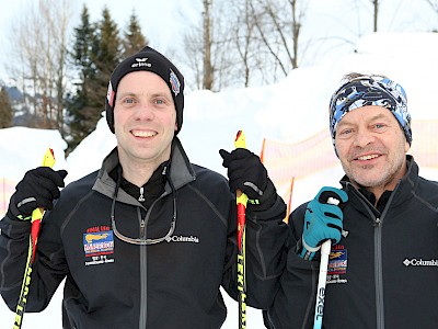 Von links: Hannes Grander und Markus Glössl. Vor einer Woche waren Hannes und Markus bei der Clubmeisterschaft Langlauf dabei.