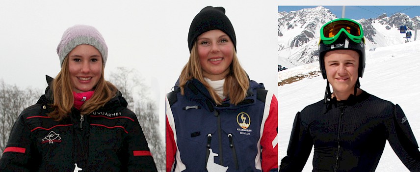 Melanie Sommeregger, Magdalena Mayrhofer und Andreas Wahrstätter (v.l.) starten in Sulden. 