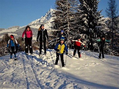 Die Langlauf-Kids starteten auf Schnee