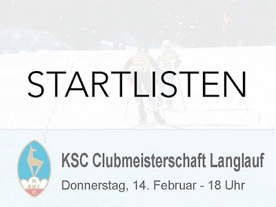 Startlisten - KSC Clubmeisterschaften Langlauf 2019