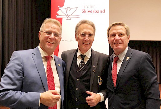V.l. - Dr. Karl Janovsky (TSV Präsident), Dr. Michael Huber (KSC Präsident), Mag. Werner Margreiter (Alt-Präsident des TSV)