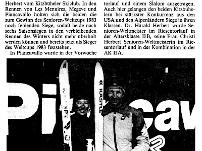 Zeitungsausschnitt 1983 - Kitzbüheler Anzeiger.