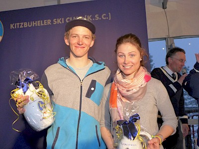 Clubmeister/-in 2013: Weltcup Topfahrer Linus Strasser und Europacuperfolgläuferin Dajana Dengscherz