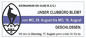 Von Montag, 09. August bis einschließlich Montag, 16. August ist das Clubbüro geschlossen. - 