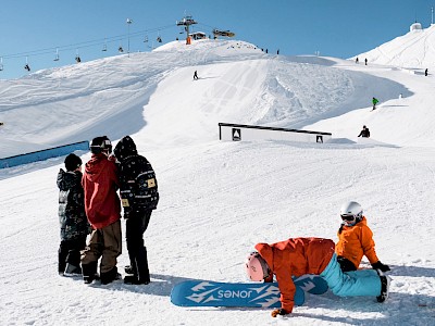 Freestyle Snowboard Team in Action