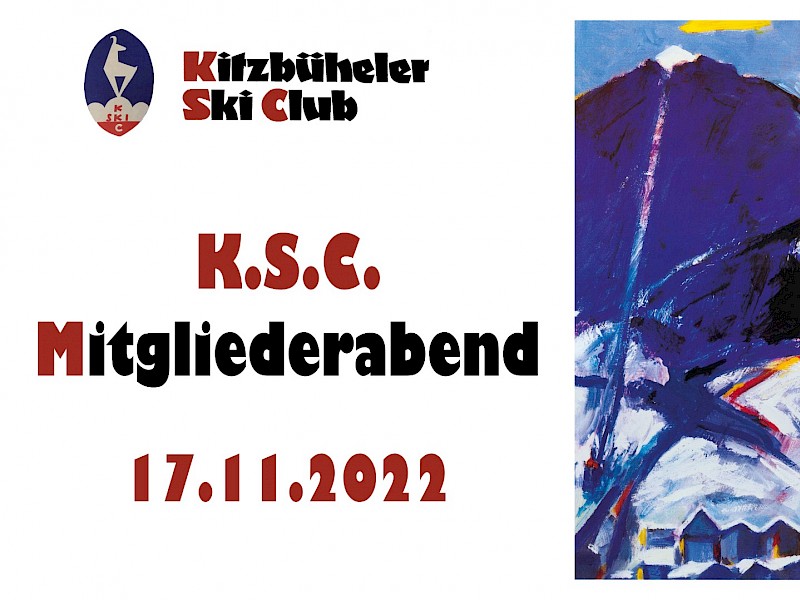 KSC MITGLIEDERABEND – Donnerstag 17. Nov. 2022
