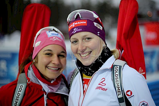 Dunja Zdouc und Lisa Hauser werden in der Mixed Staffel im Einsatz sein. (Foto: GEPA)