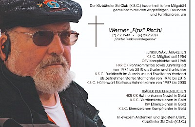 Wir trauern um Pischl Werner Fips