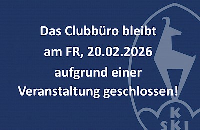 Clubbüro geschlossen